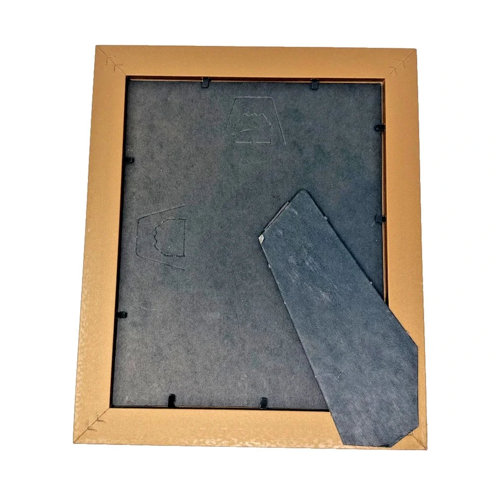 Vintage Wooden Picture Frame w Glass Brown Two-Tone Finish 12x10 GUC